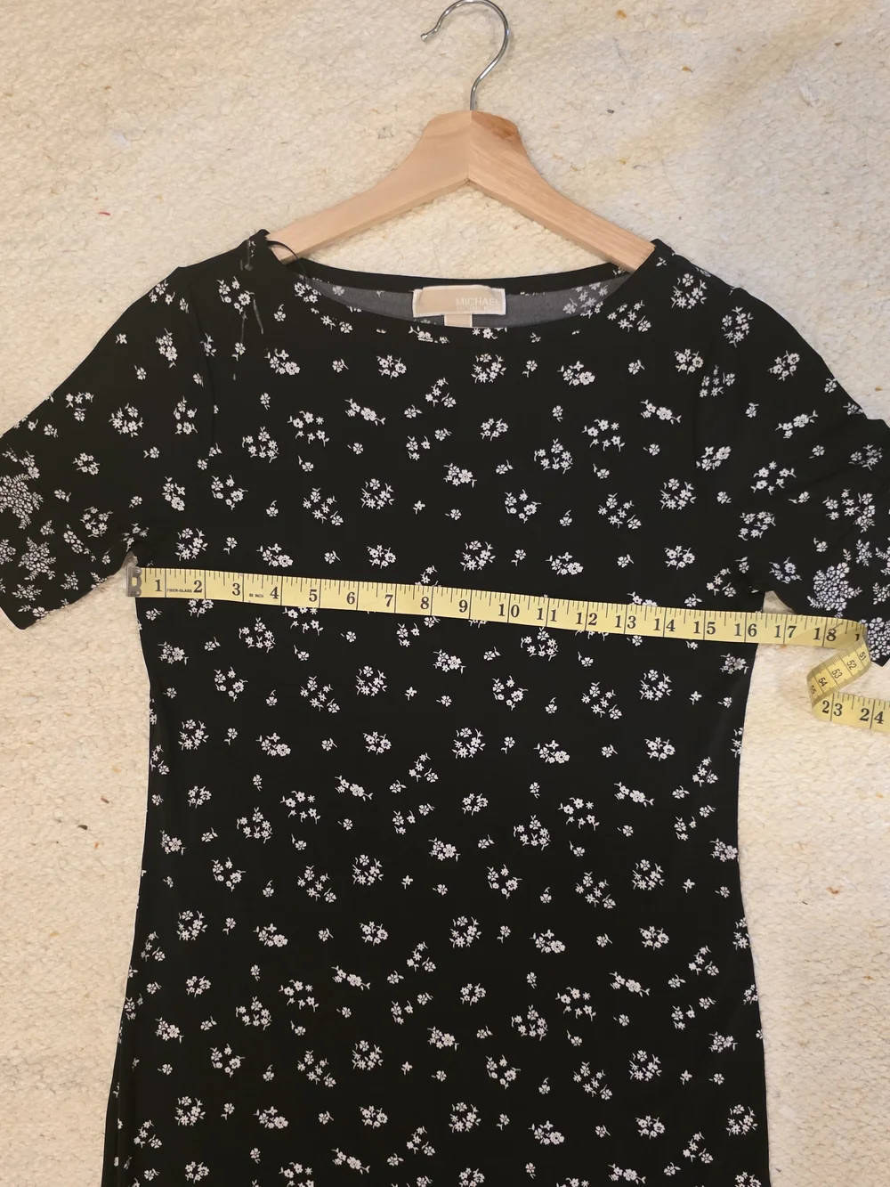 Michael Kors Black Floral Mini Dress short Sleeve Old Money Classic Feminine - Picture 6 of 8